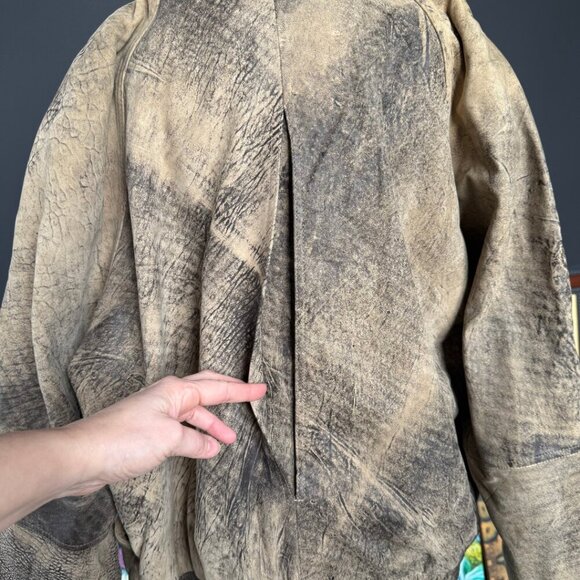 Vintage Andrew Marc Distressed Brown Leather Bomber Jacket Mens Size XL - Picture 5 of 14